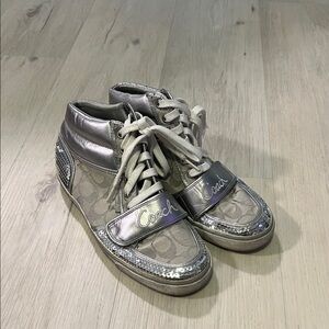 Coach Metallic Silver Sneakers